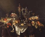 Abraham van Beijeren Banquet still life. Spain oil painting artist